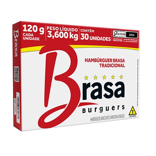 HAMBURGUER BRASA 120G CX C/30 CONGELADOS
