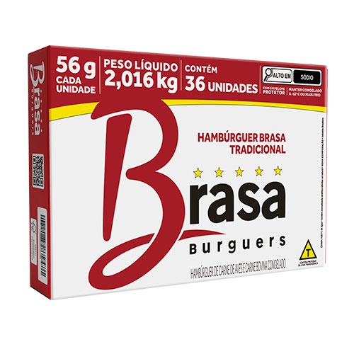 HAMBURGUER BRASA 56G CX C/36 CONGELADOS