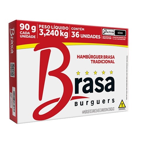 HAMBURGUER BRASA 90G CX C/36 CONGELADOS