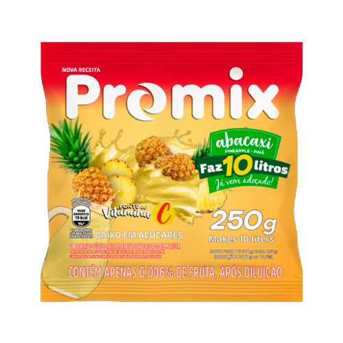 SUCO EM PO PROMIX ABACAXI 250GR UN BEBIDAS