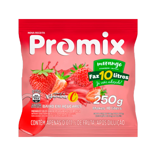 PROMIX SUCO EM PO MORANGO 250G BEBIDAS