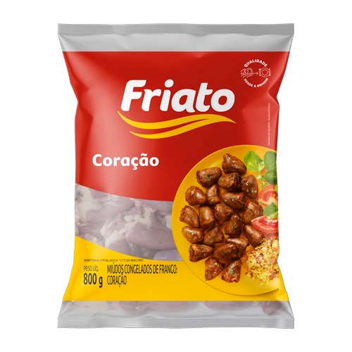 FRIATO CORACAO DE FRANGO 800GR CONGELADOS