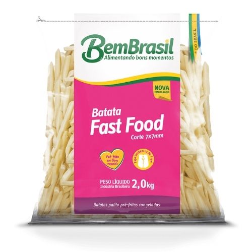 BATATA CONG FAST FOOD 7X7MM 2 KG UN CONGELADOS