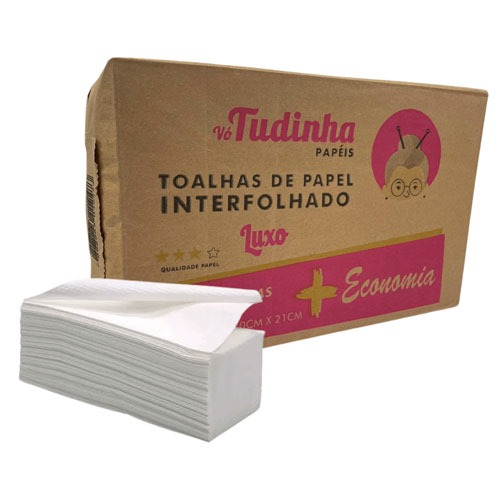 TOALHAS INTERFOLHA VO TUDINHA 20X21CM DESCARTAVEIS/EMBALAGENS